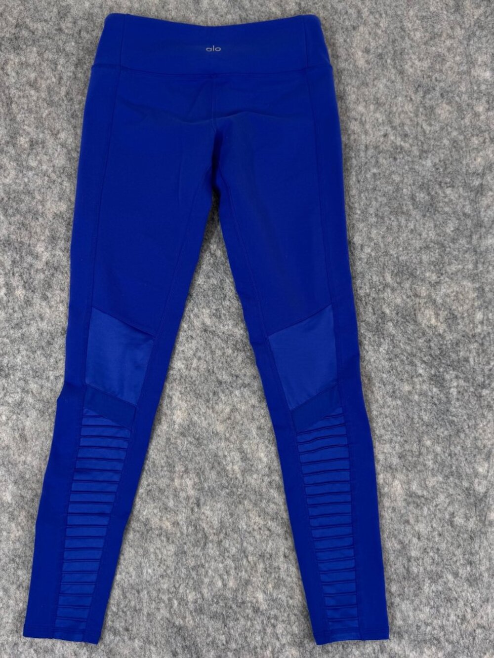 Alo Yoga Electric Blue Leggings Sz S Ankle Moto Low Rise - Picture 9 of 10